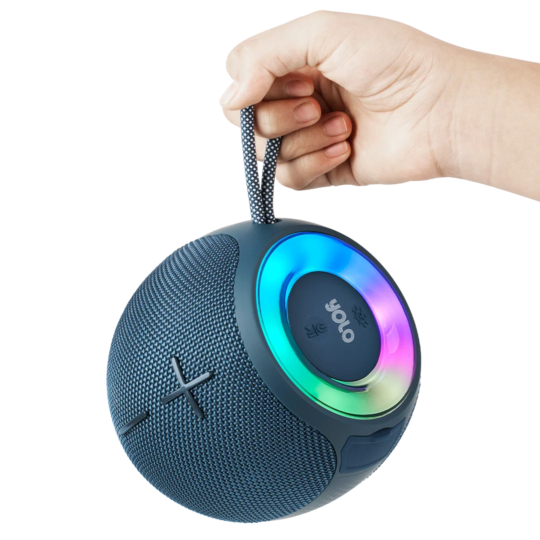 YOLO Orbit Portable Bluetooth Speaker with RGB Lights and IPX4 Water Resistance