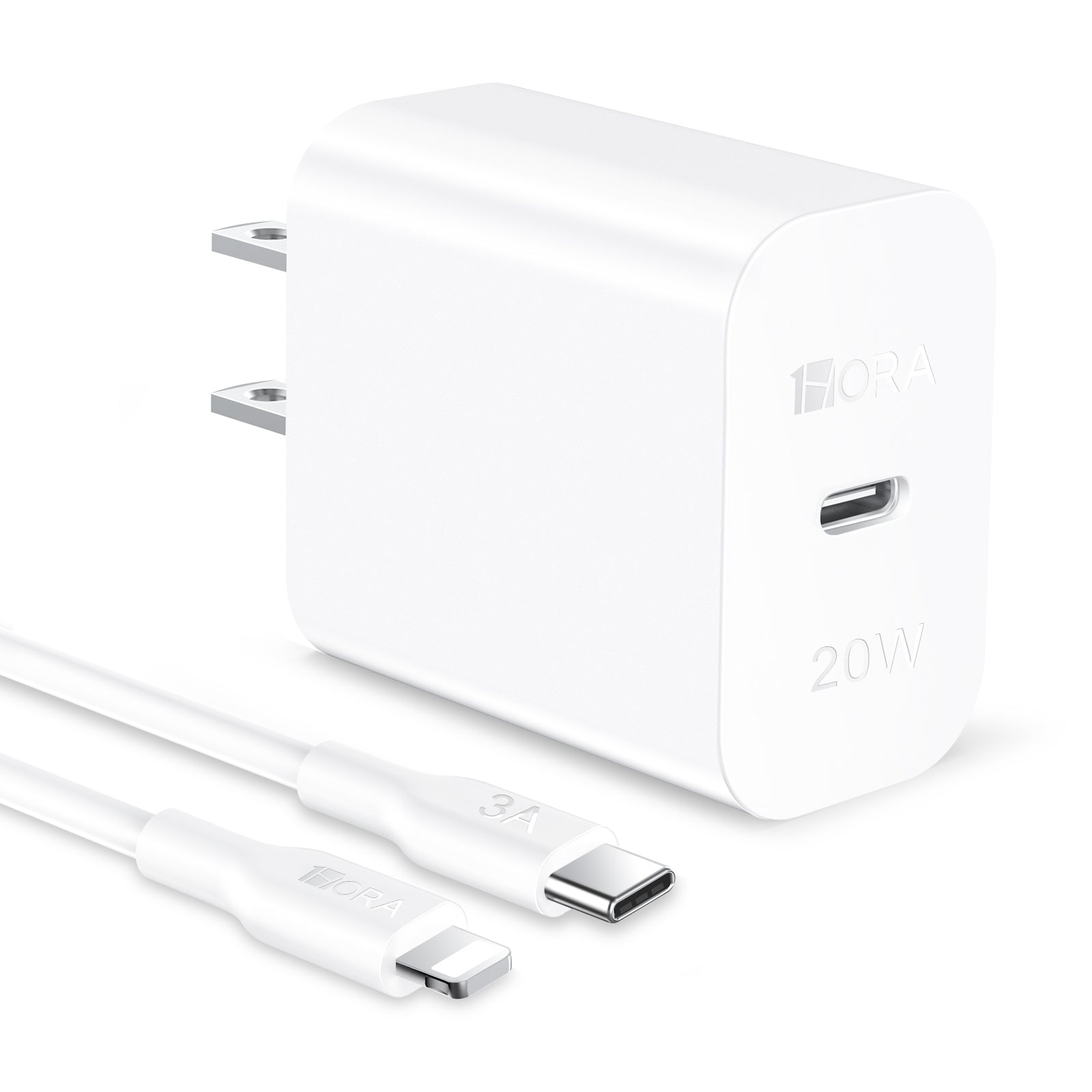 20W USB-C Fast Charger with Lightning Cable for iPhone Rapid Power