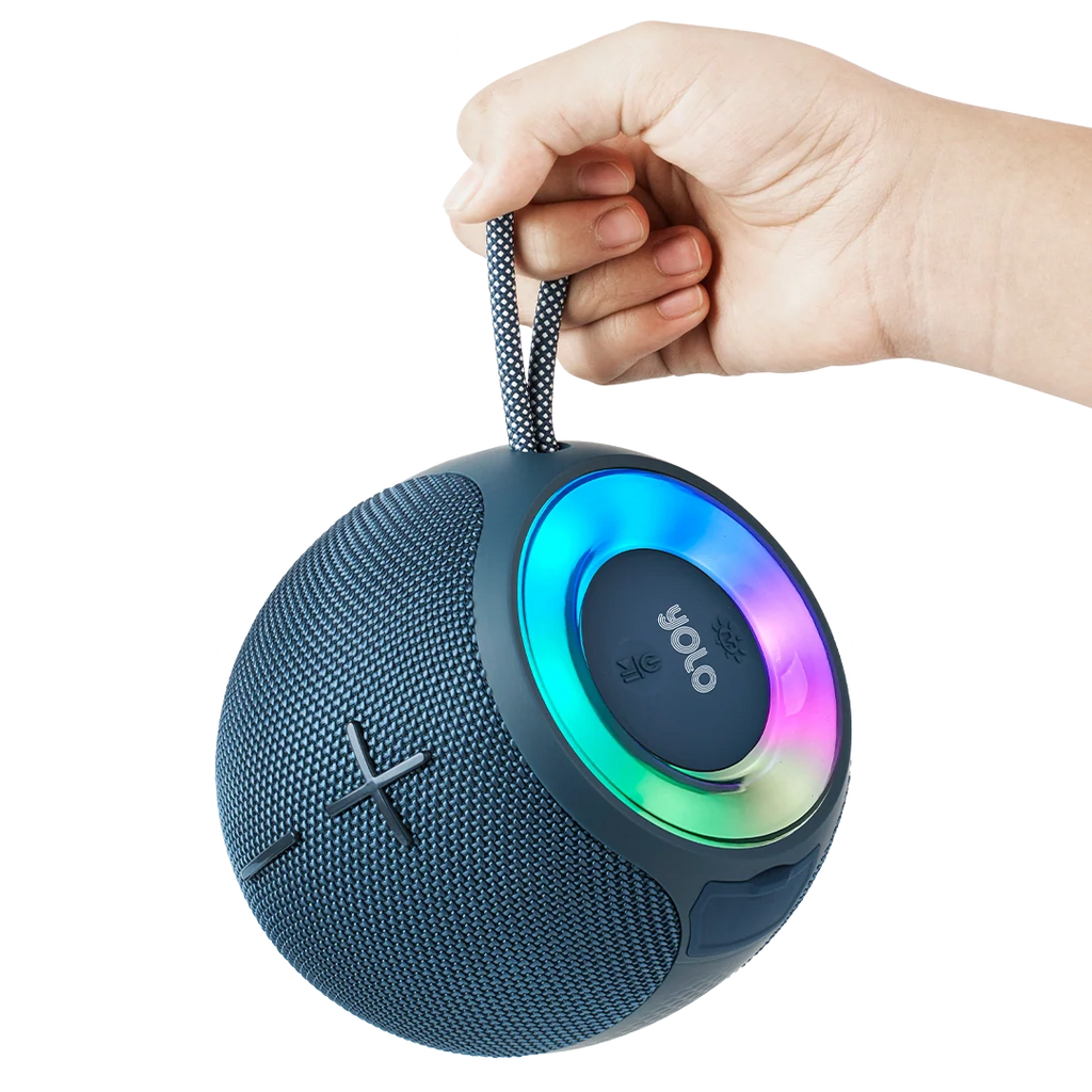 YOLO Orbit Portable Bluetooth Speaker with RGB Lights and IPX4 Water Resistance