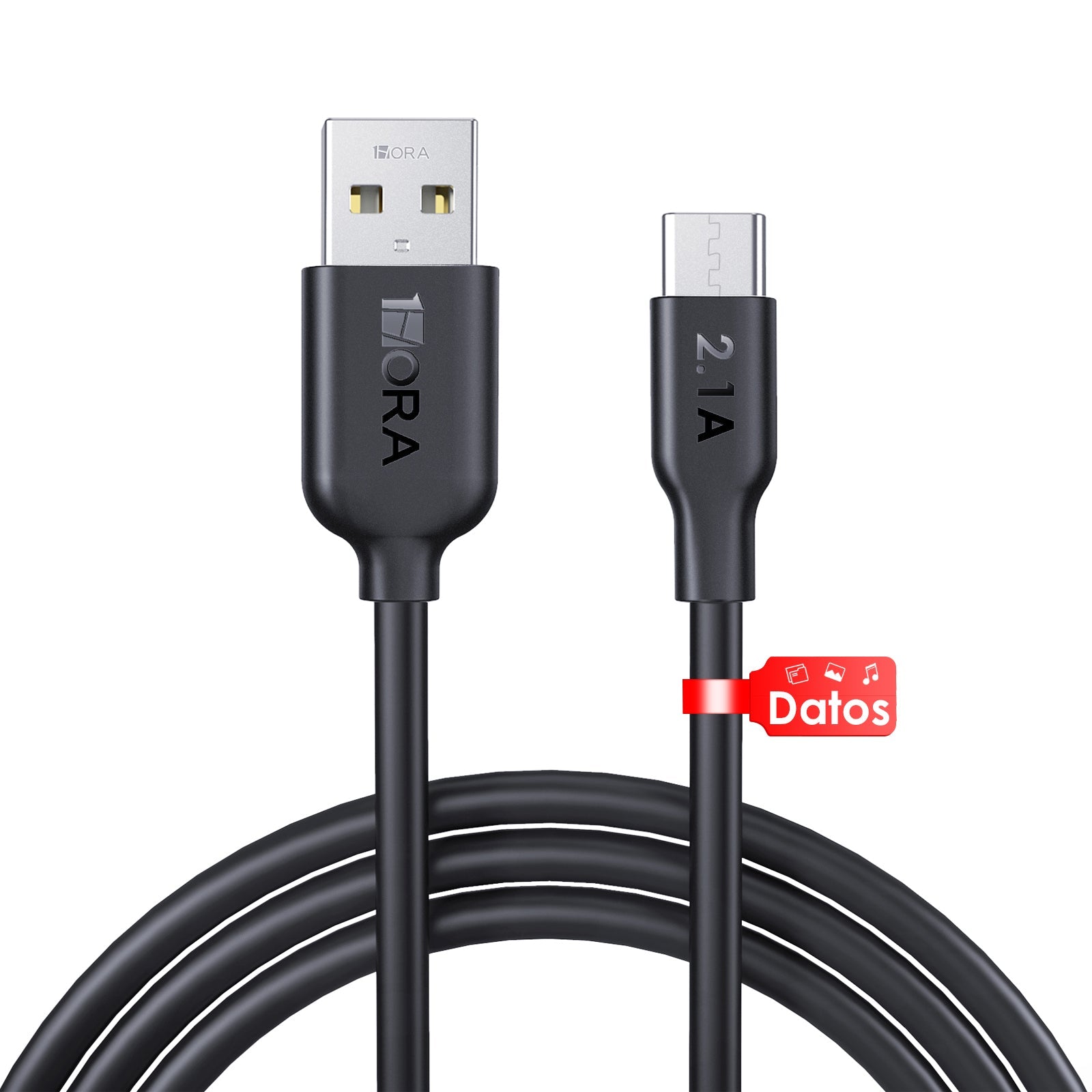 Durable 1-Meter USB-A to Type-C Charging Data Sync Cable for Devices