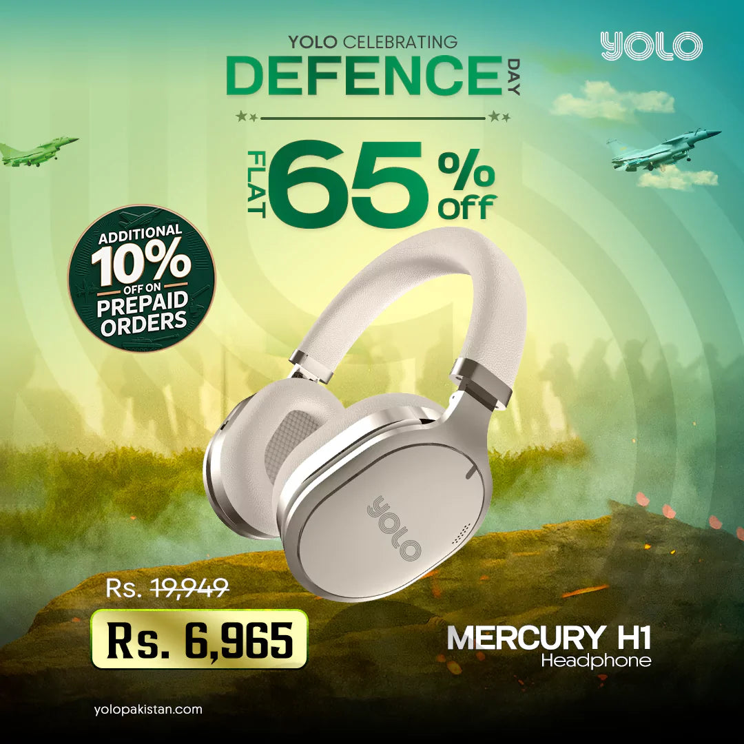 YOLO Mercury H1 Wireless Headphones: ANC, 50-Hour Playback, Foldable Design