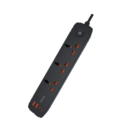 Multi-Port USB-C PD Fast Charging Power Strip with 3 AC Outlets, 6.5ft Cord