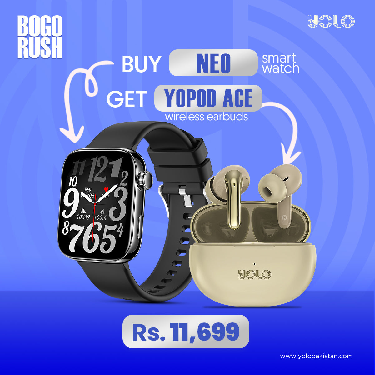 Neo Smartwatch: 1.85" AMOLED Display, Bluetooth Calls, Health Tracking, IP68 Waterproof