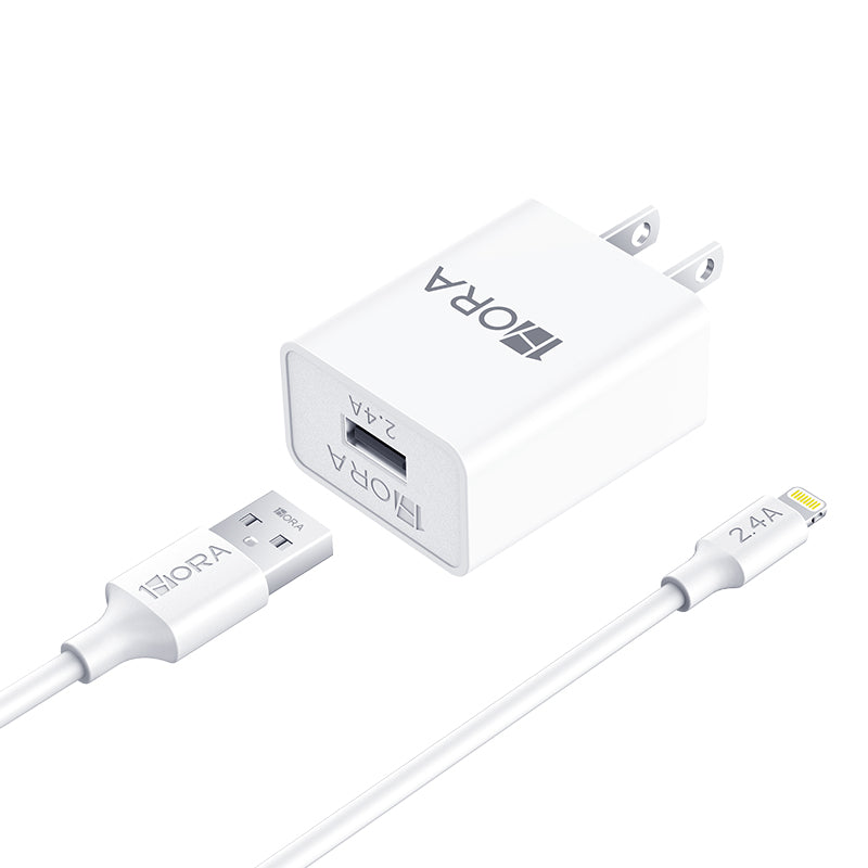 Fast iPhone 12W USB-A Wall Charger Kit with Durable Lightning Cable