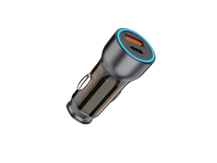 YOLO Y-521 Dual Port Fast Car Charger: USB-C PD 30W, QC 3.0