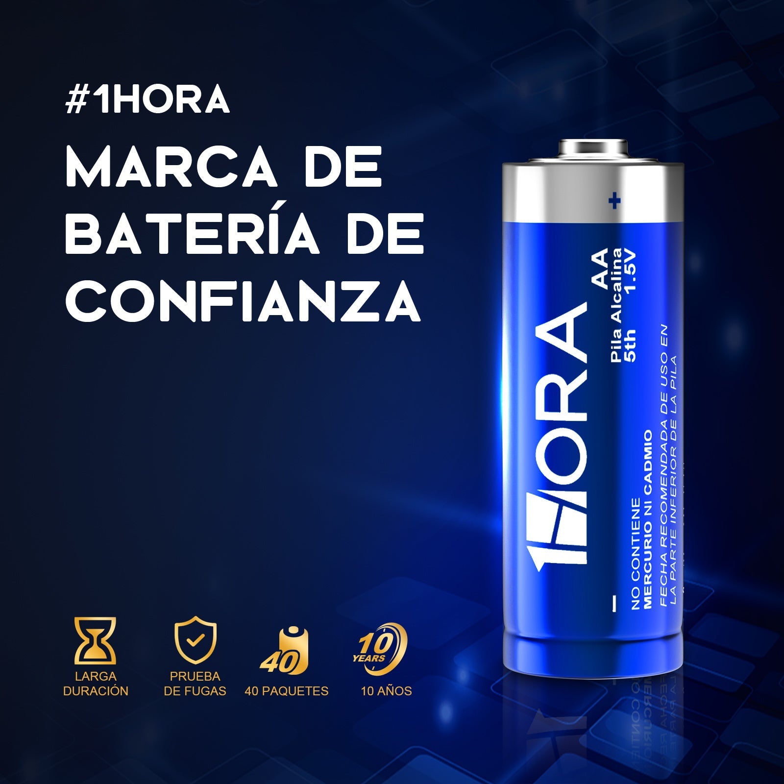 1HORA 40-Pack AA Alkaline Batteries: High-Performance, Long-Lasting, Eco-Friendly Power for Devices