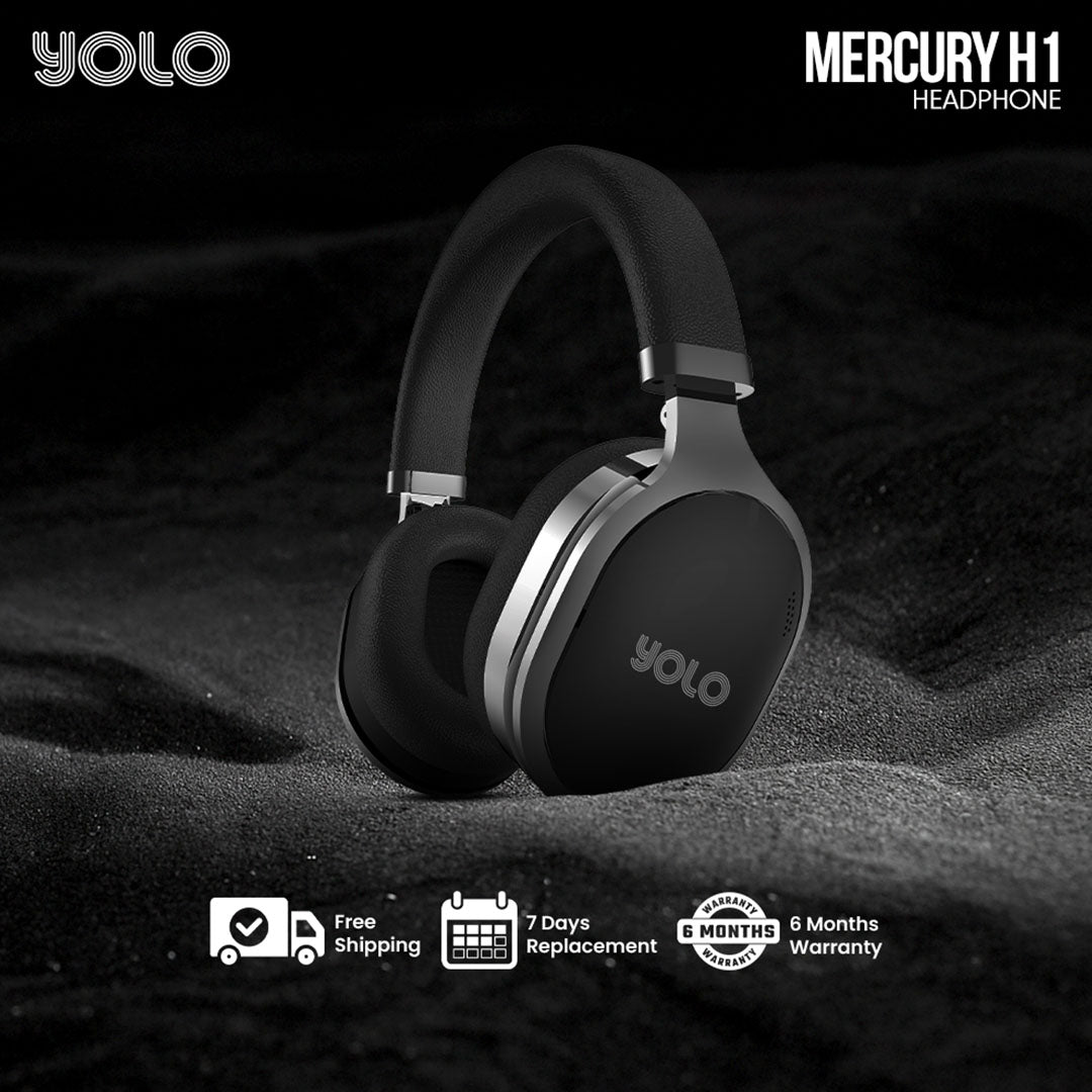 YOLO Mercury H1 Wireless Headphones: ANC, 50-Hour Playback, Foldable Design