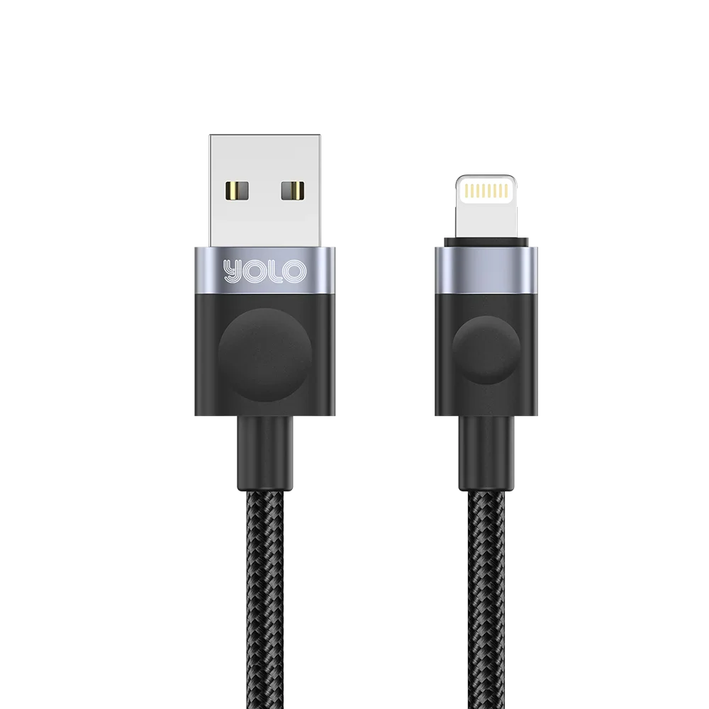 Flow Y-077 USB to Lightning Fast Charging Data Cable Durable Nylon Braided