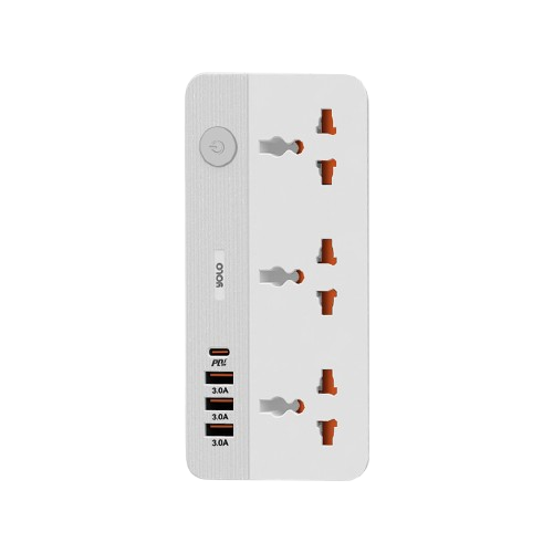 Y-902 Power Strip: Multi-Port, USB-C Fast Charging, 3 AC Outlets