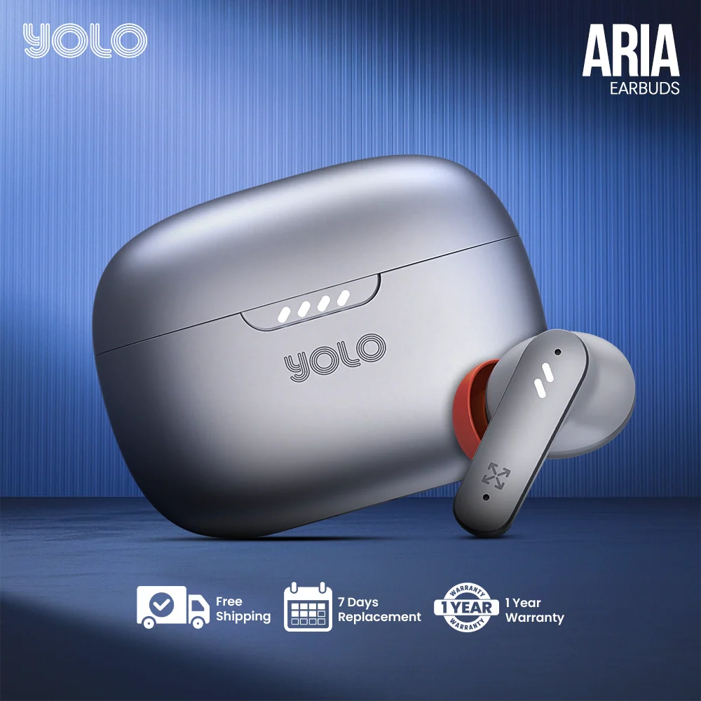 YOLO YoPod Aria ANC Bluetooth Earbuds: 24-Hour Playtime, Deep Bass, Gaming
