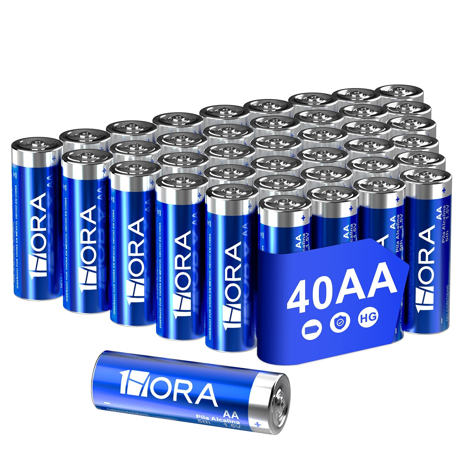 1HORA 40-Pack AA Alkaline Batteries: High-Performance, Long-Lasting, Eco-Friendly Power for Devices