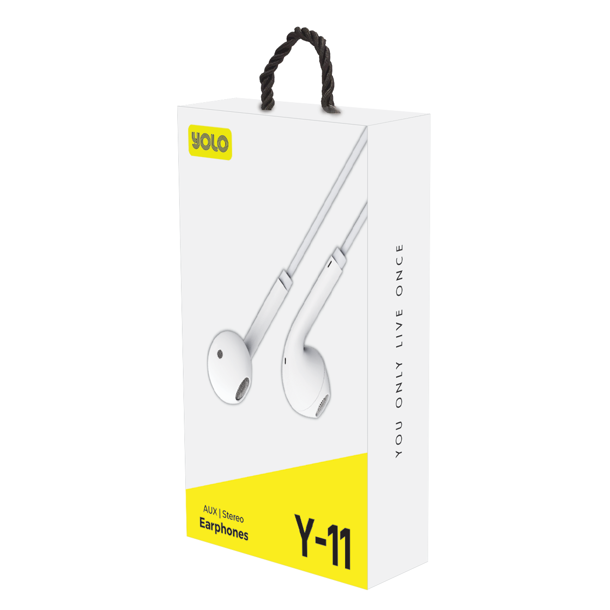 YOLO Y-11 Wired Stereo Earphones: Crystal Clear Audio, 47-inch AUX Cable